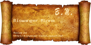 Biswanger Minna névjegykártya